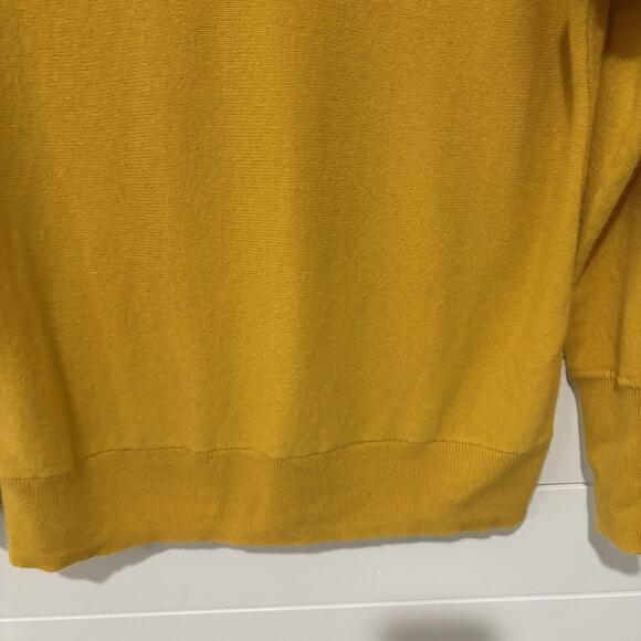 Cynthia Rowley | Cashmere Sweater Yellow V Neck Long Sleeve- Size Medium - Picture 3 of 8